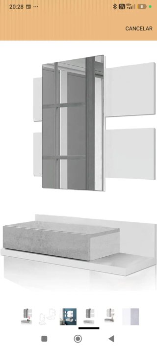 Mueble recibidor cajón y espejo