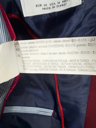 Blazer / Americana Zara Hombre Granate