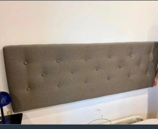 Cabecero de Cama Gris Tapizado