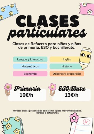 Clases de repaso para primaria y ESO
