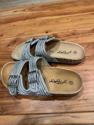 Sandalias Atax Plateadas Talla 37