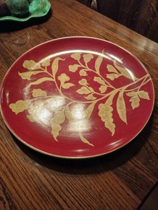 Plato Decorativo de Cerámica Rojo 42cm