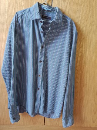 Camisa Guess Rayas Azul/Verde