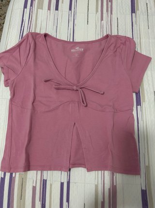 Camiseta Hollister rosa talla S