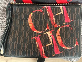 Cartera CH Marrón con Estampado Multicolor
