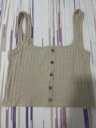Top Tirantes Botones Beige