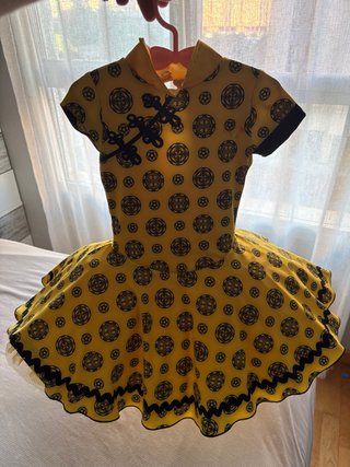 Vestido de ballet infantil amarillo y negro