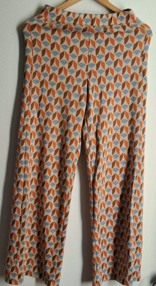 Pantalón retro mujer bota ancha estampado