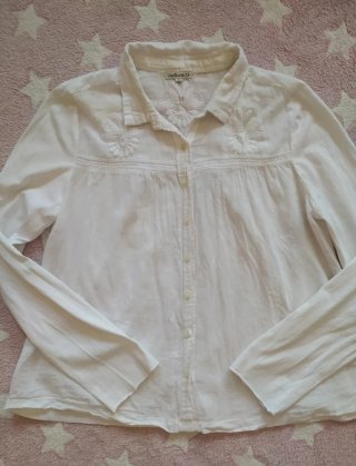 Camisa Natura bordada blanca Talla S