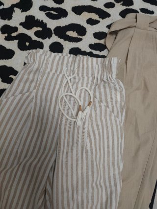 2 pantalones de chica beige y blanco,a estrenar