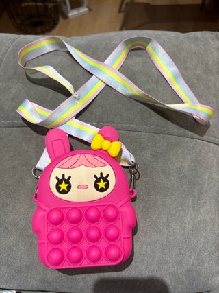 Bolso infantil pop it rosa con correa