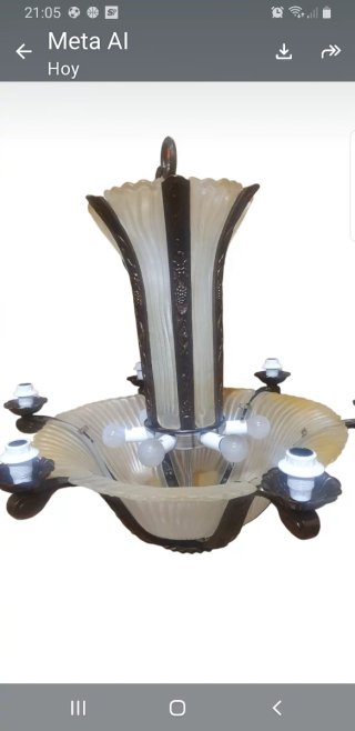 Lámpara de techo de cristal y metal
