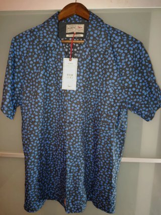 Camisa Aubin Homem Manga Curta Padrão Bolinhas