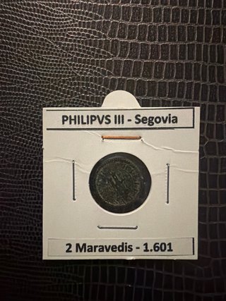 Moneda Felipe III Segovia 2 Maravedis 1601