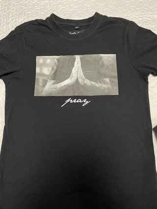 Camiseta Pray Negra Talla XS