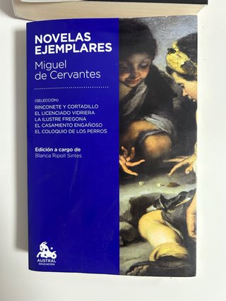 libro novelas ejemplares de miguel de cervantes