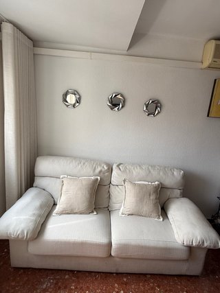 Divano 2-3 posti beige in tessuto