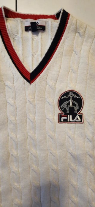 Jersey Fila Cable Knit V-Neck