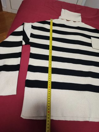 Jersey de punto rayas crema y negro