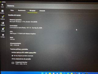 Portátil Gaming Ryzen 7 RTX 4050 165Hz