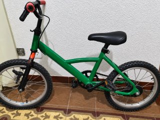 Bicicleta infantil verde 16 pulgadas