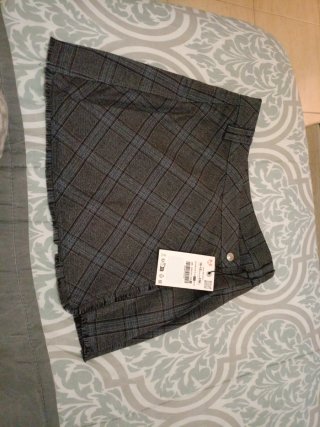 Falda pantalón cuadros gris