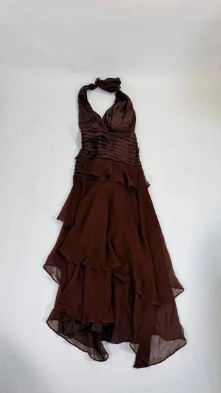 DSa2 Vestido Largo Fiesta Halter Gasa Satén...
