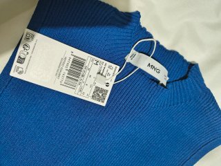 Vestido de punto azul Mango