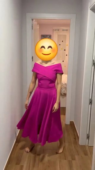 Vestido Invitada Miphai Magenta. Sin estrenar