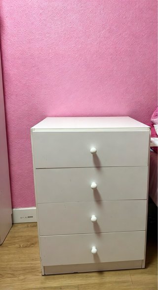 Cómoda blanca 4 cajones madera