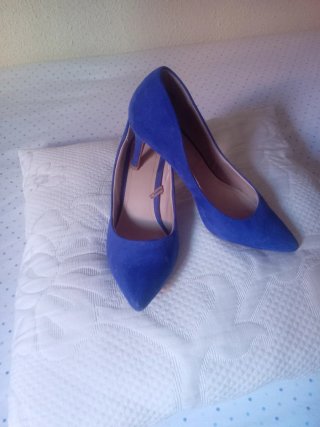 ZAPATOS AZUL ANTE MUJER