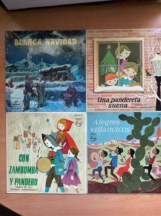 4 Discos Vinilo 45 RPM Villancicos