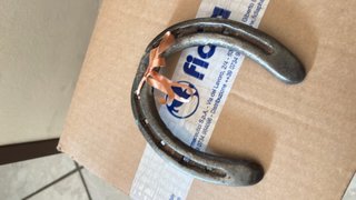 Ferro di cavallo vintage con fiocco
