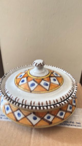 Vaso ceramica decorato giallo