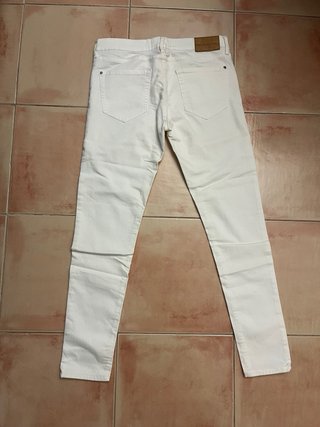 Pantalón vaquero blanco Mango mujer