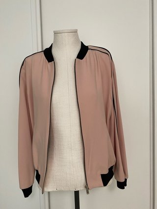 Chaqueta Bomber Ligera Rosa y Negra