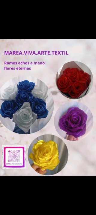 Emprendimiento de flores echas a mano por artesano