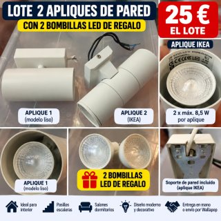 2 apliques de pared blancos.