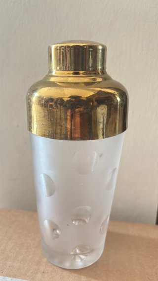 Caraffa shaker cristallo con coperchio oro