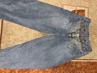 Pantalón Vaquero Baggy con Estampado