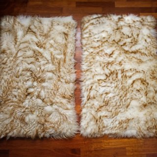 Tappeti di lana beige e marrone