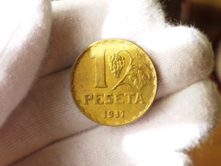 Moneda 1 Peseta 1937 República Española