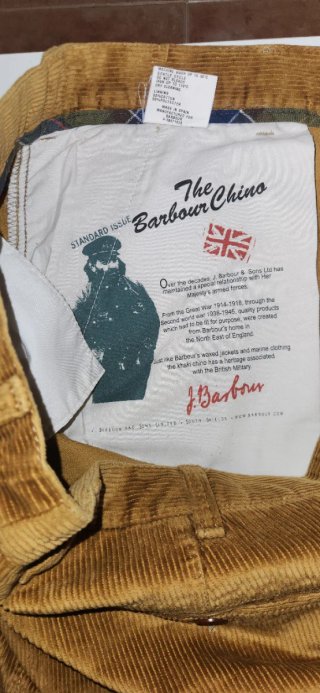 Pantalones pana Barbour Chino Marrones talla 56