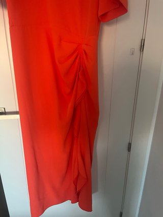 Vestido midi fiesta Zara naranja