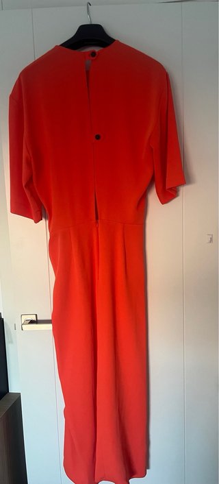Vestido midi fiesta Zara naranja
