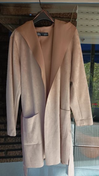Gabardina ante Zara rosa claro T.36/38