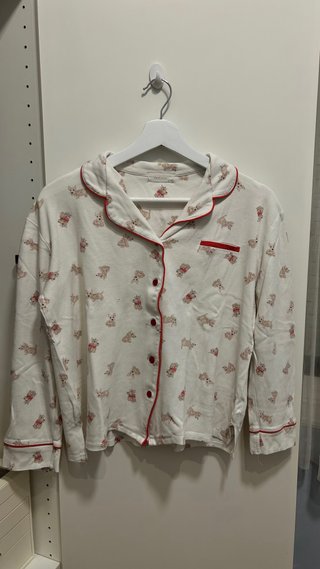 Camisa pijama Énfasis perros rosa y blanco