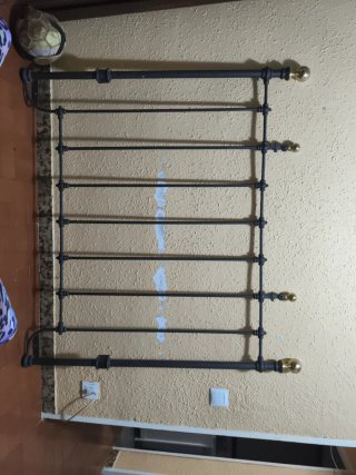 Cabecero de Metal Negro y Dorado de 150 cm
