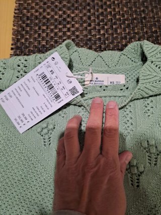 Jersey verde algodón XS con etiqueta