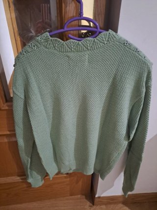 Jersey verde algodón XS con etiqueta